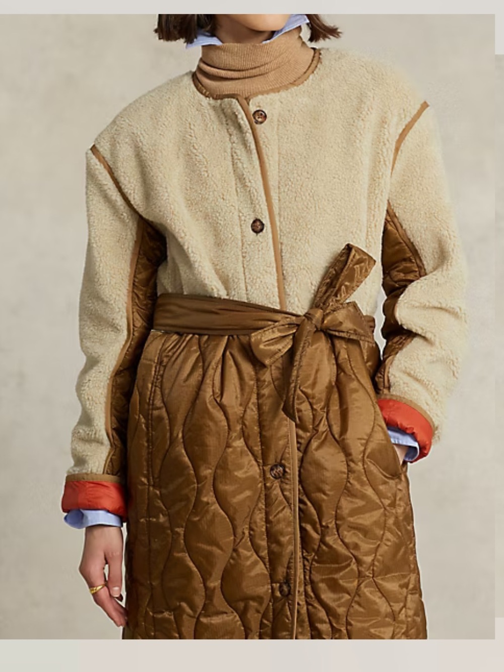Polo Ralph Lauren Water-Repellent Belted Hybrid Liber Coat - Picture 3 of 16